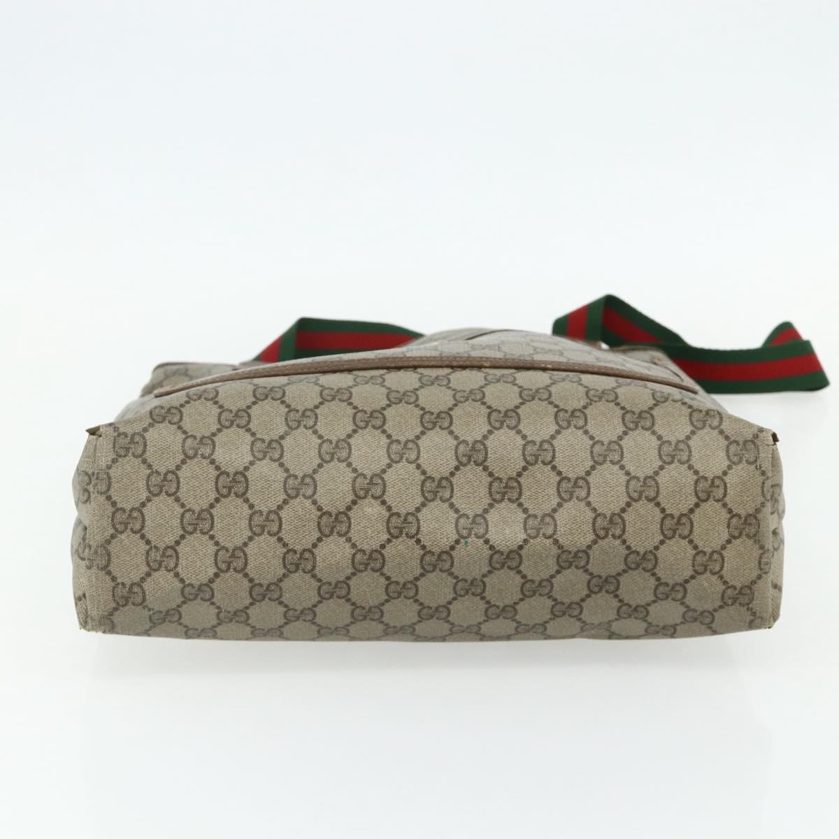 GUCCI GG Supreme Web Sherry Line Bag PVC Beige Red Green 89 02 003 Auth 177437