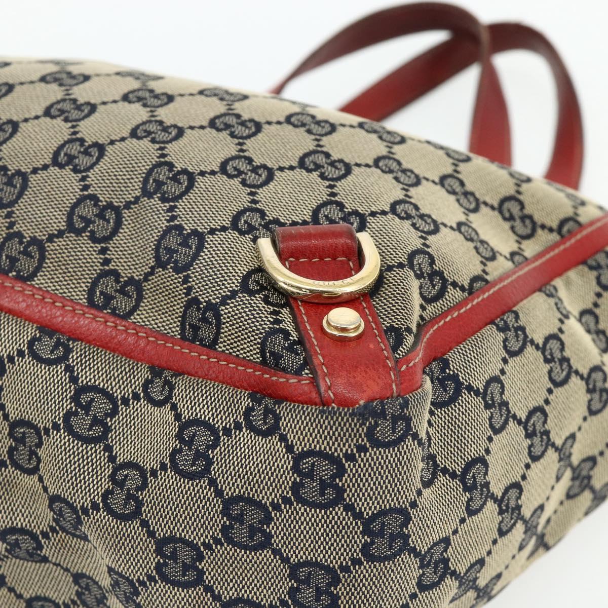 GUCCI GG Canvas Abbey Hand Bag Beige Gold 130739 Auth 177438