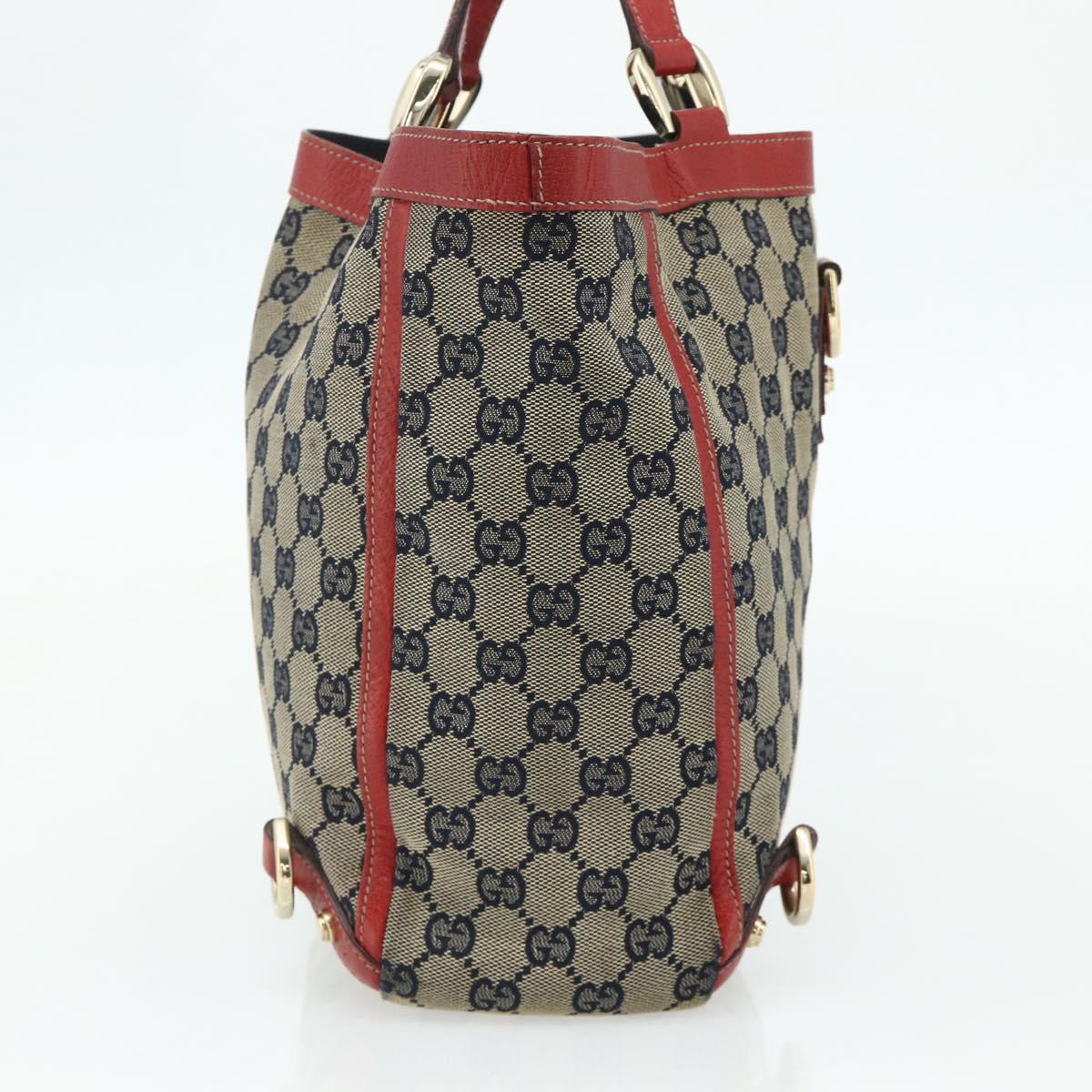 GUCCI GG Canvas Abbey Hand Bag Beige Gold 130739 Auth 177438