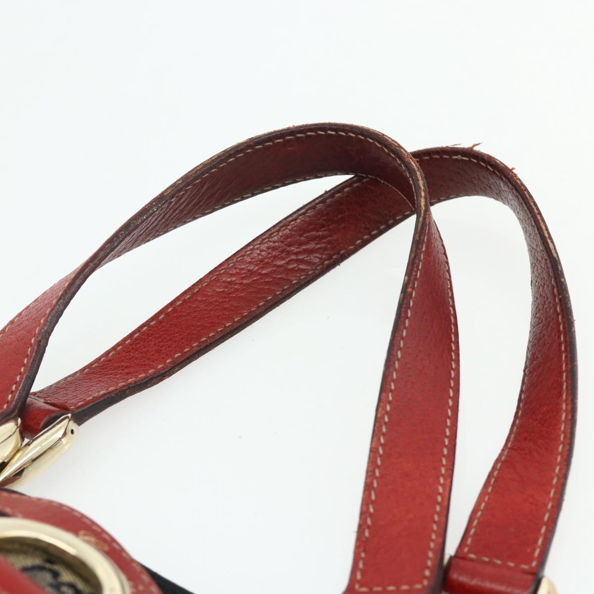 GUCCI GG Canvas Abbey Hand Bag Beige Gold 130739 Auth 177438