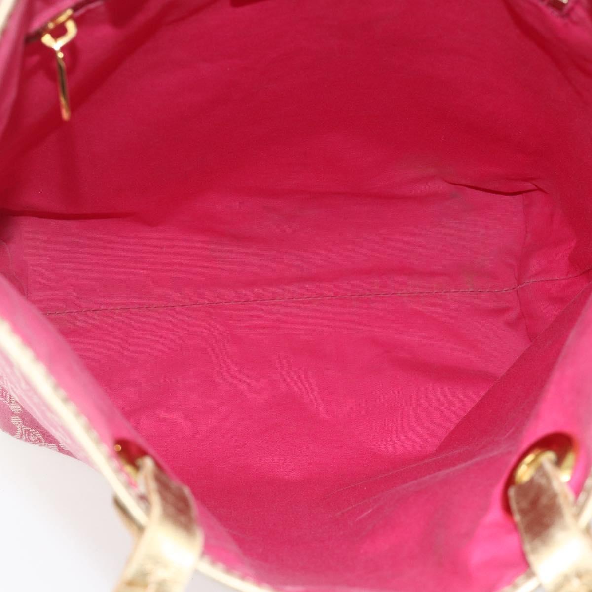 CELINE Paris Macadam Canvas Tote Bag Denim Pink Gold Auth 177444A