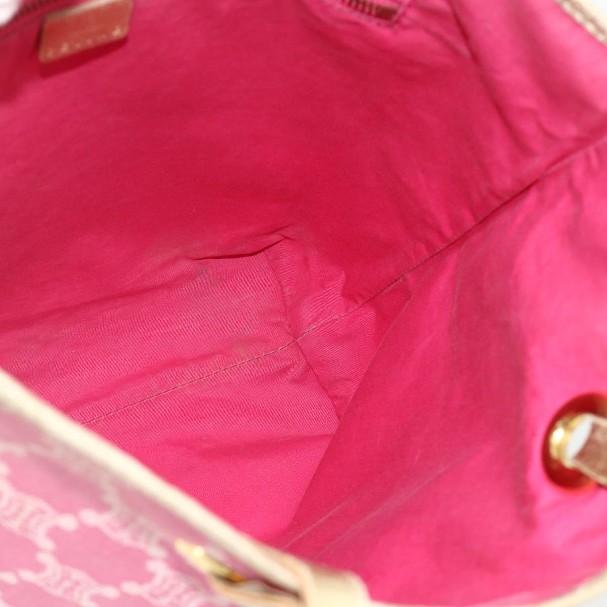 CELINE Paris Macadam Canvas Tote Bag Denim Pink Gold Auth 177444A