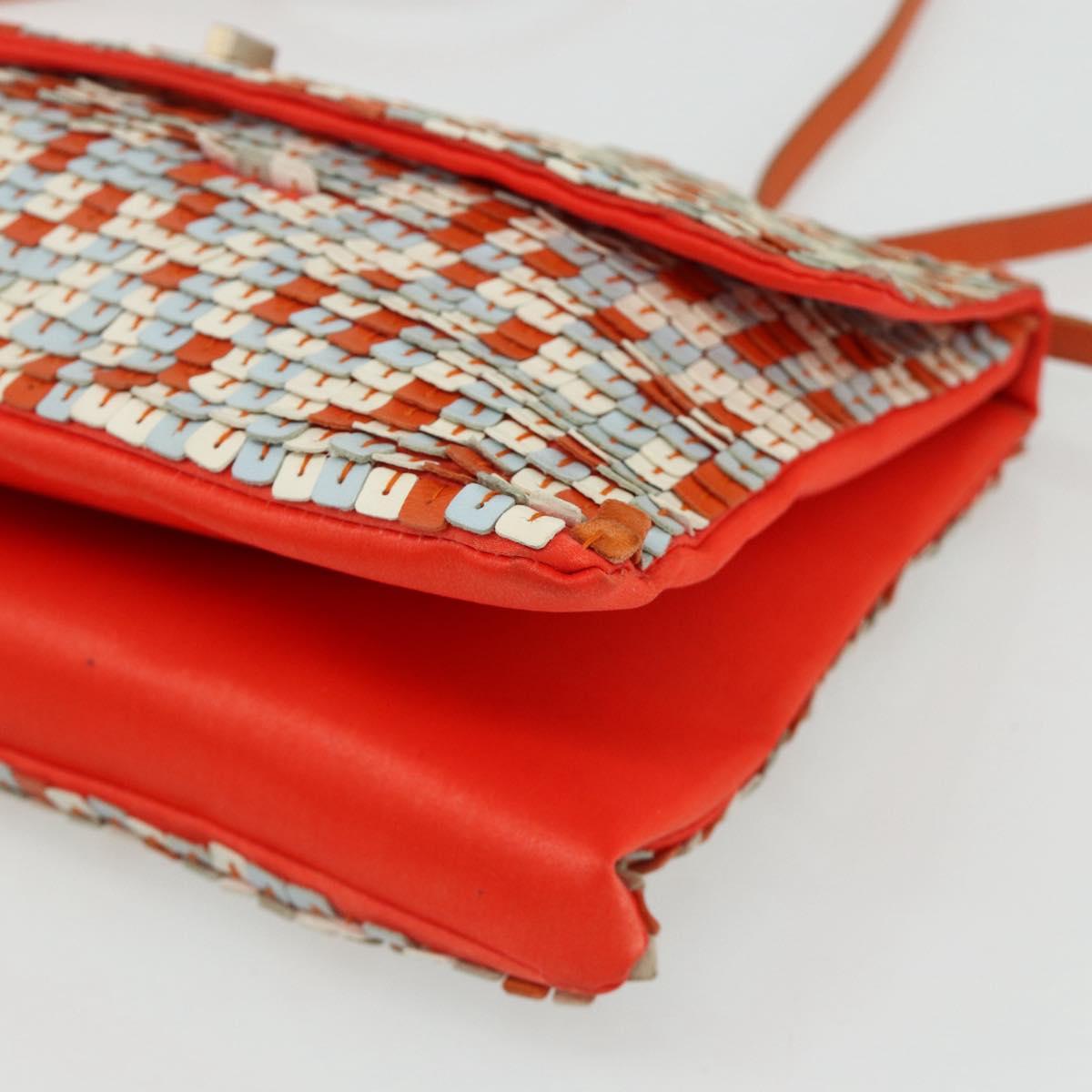 BOTTEGA VENETA Shoulder Bag Leather Orange Auth 177445A