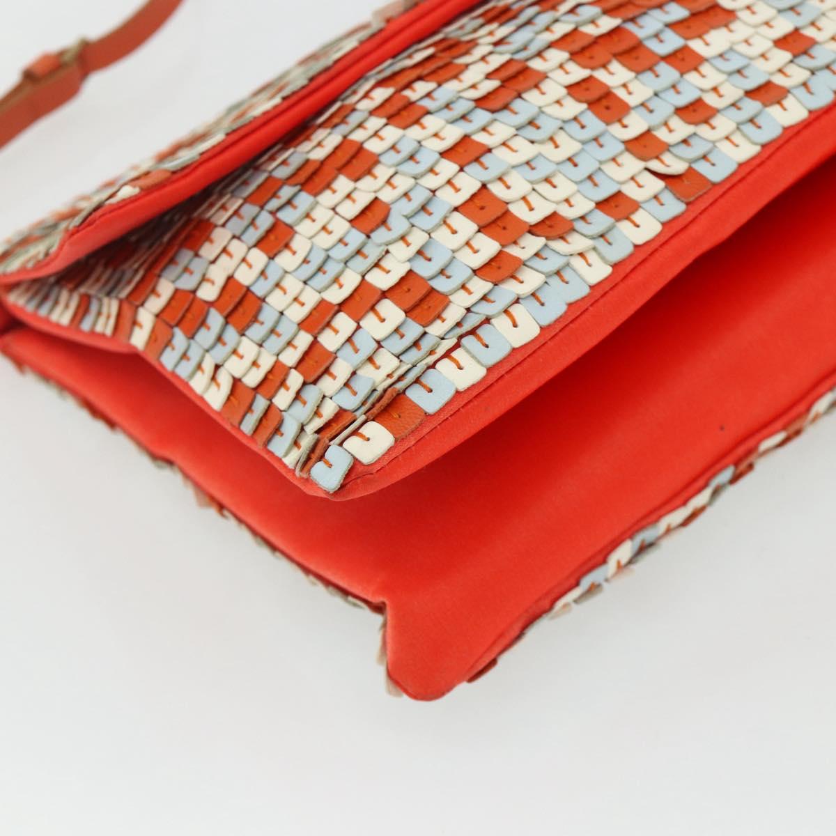 BOTTEGA VENETA Shoulder Bag Leather Orange Auth 177445A