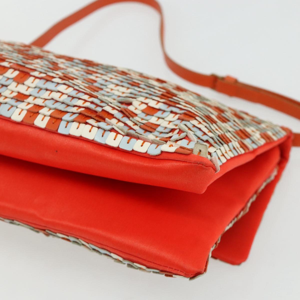 BOTTEGA VENETA Shoulder Bag Leather Orange Auth 177445A