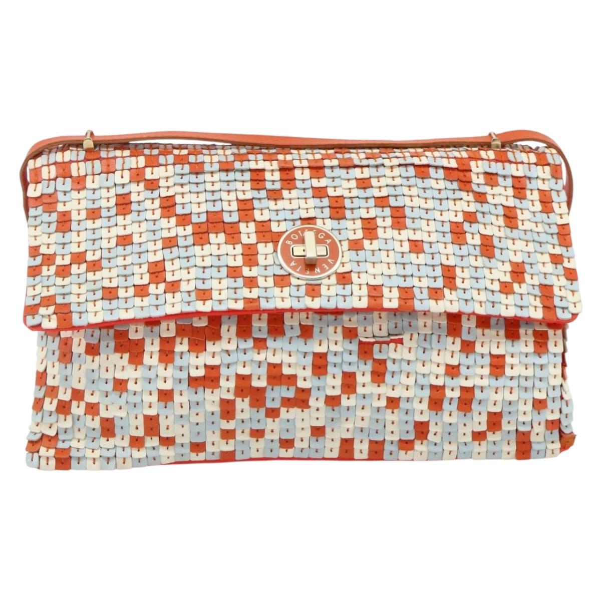 BOTTEGA VENETA Shoulder Bag Leather Orange Auth 177445A