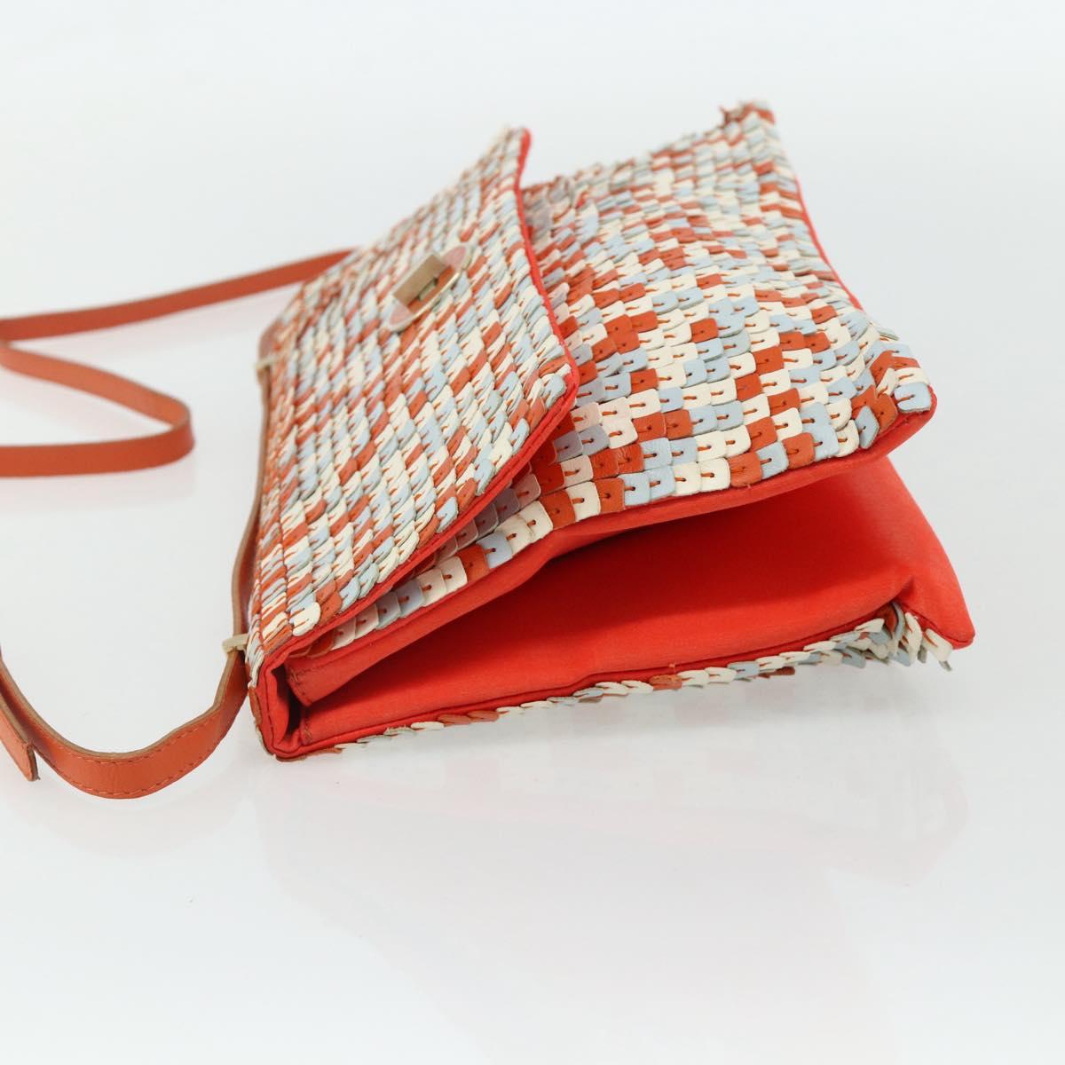 BOTTEGA VENETA Shoulder Bag Leather Orange Auth 177445A