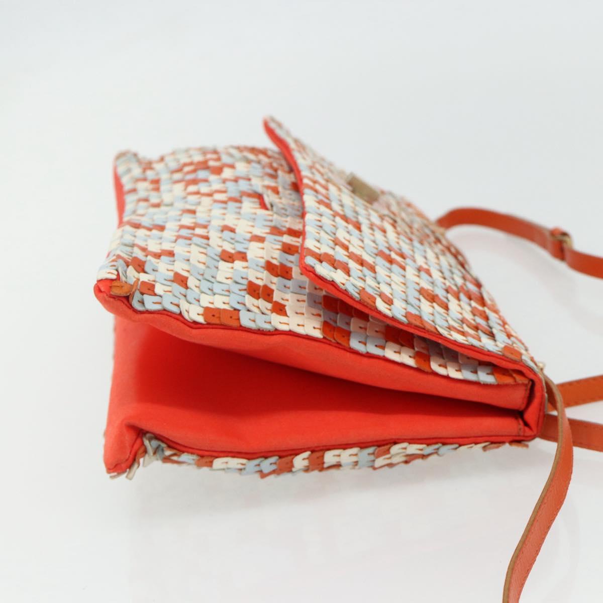 BOTTEGA VENETA Shoulder Bag Leather Orange Auth 177445A