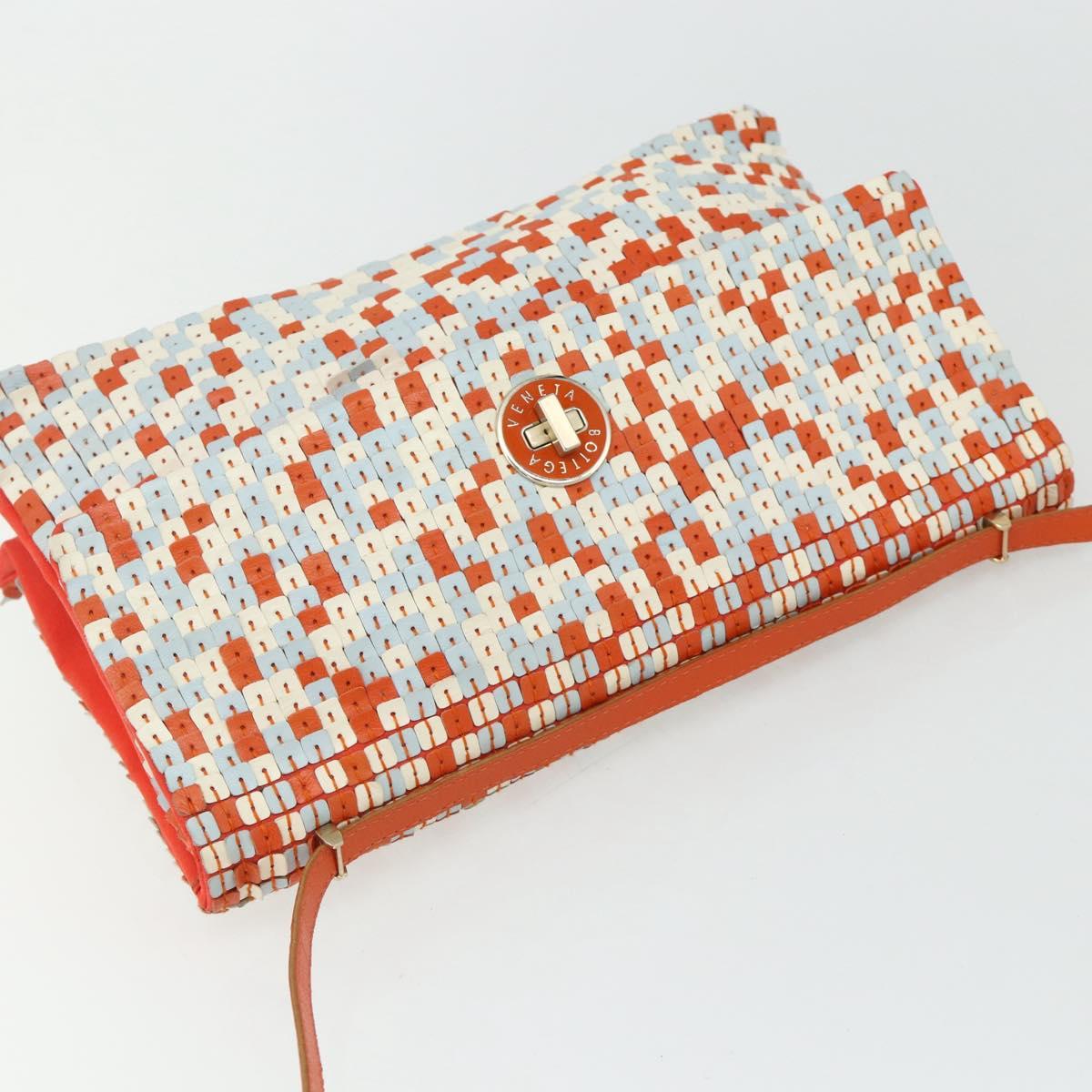 BOTTEGA VENETA Shoulder Bag Leather Orange Auth 177445A
