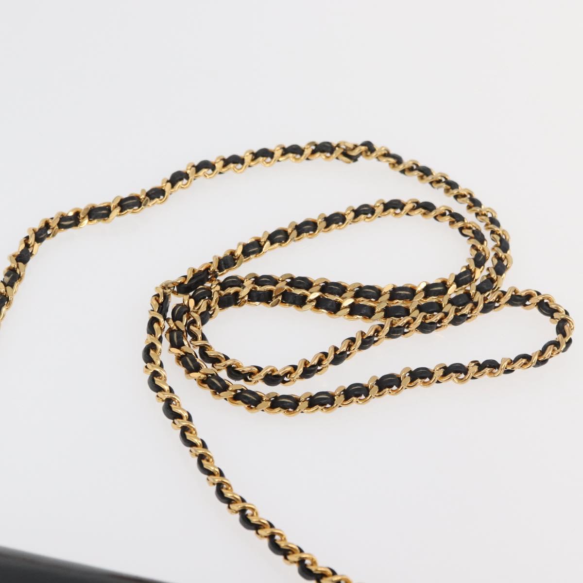 CHANEL COCO Mark Chain Shoulder Bag Patent Leather Black Gold CC Auth 177451A