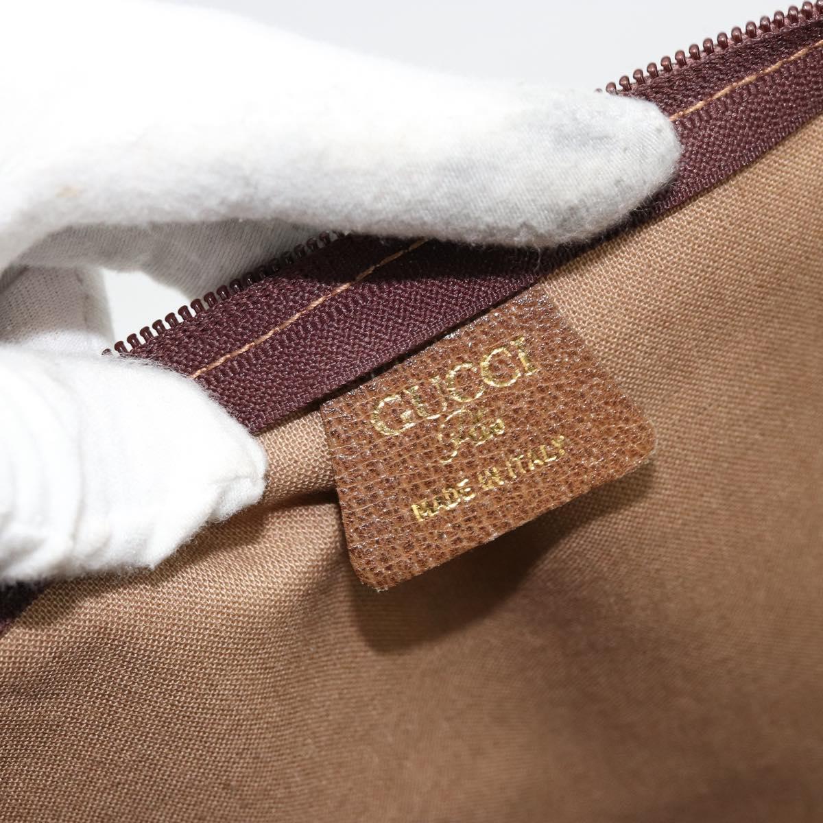 GUCCI GG Plus Supreme Web Sherry Line Boston Bag PVC Beige Gold Auth 177468A