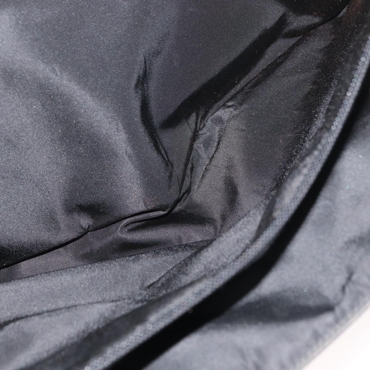 PRADA Hand Bag Nylon Black Silver Auth 177469