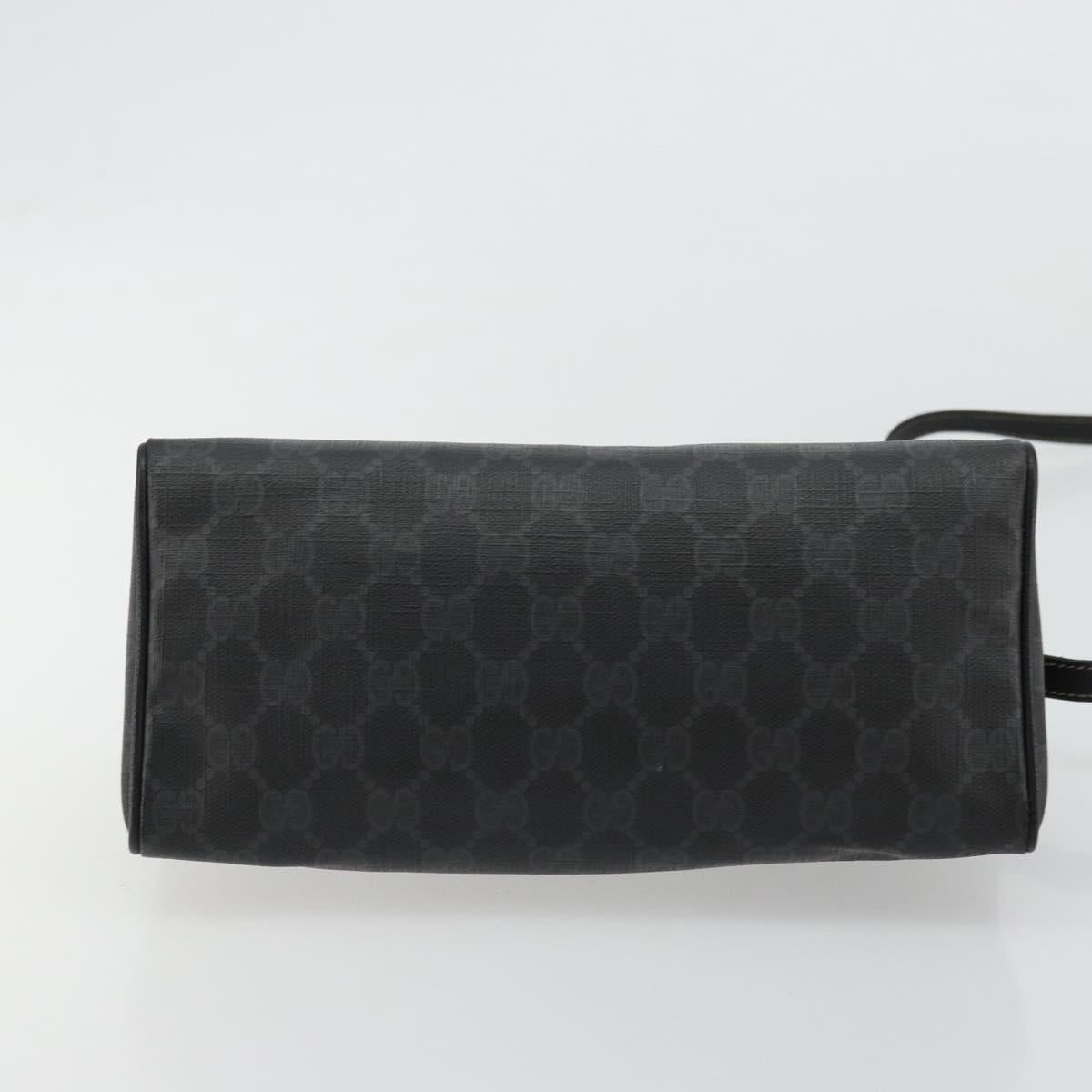 GUCCI GG Supreme Shoulder Bag PVC Black Gold 156 02 086 Auth 177471