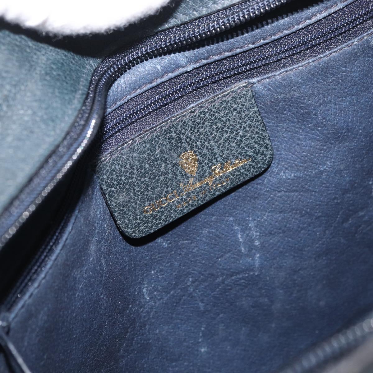 GUCCI GG Supreme Sherry Line Shoulder Bag PVC Navy Gold Auth 177472