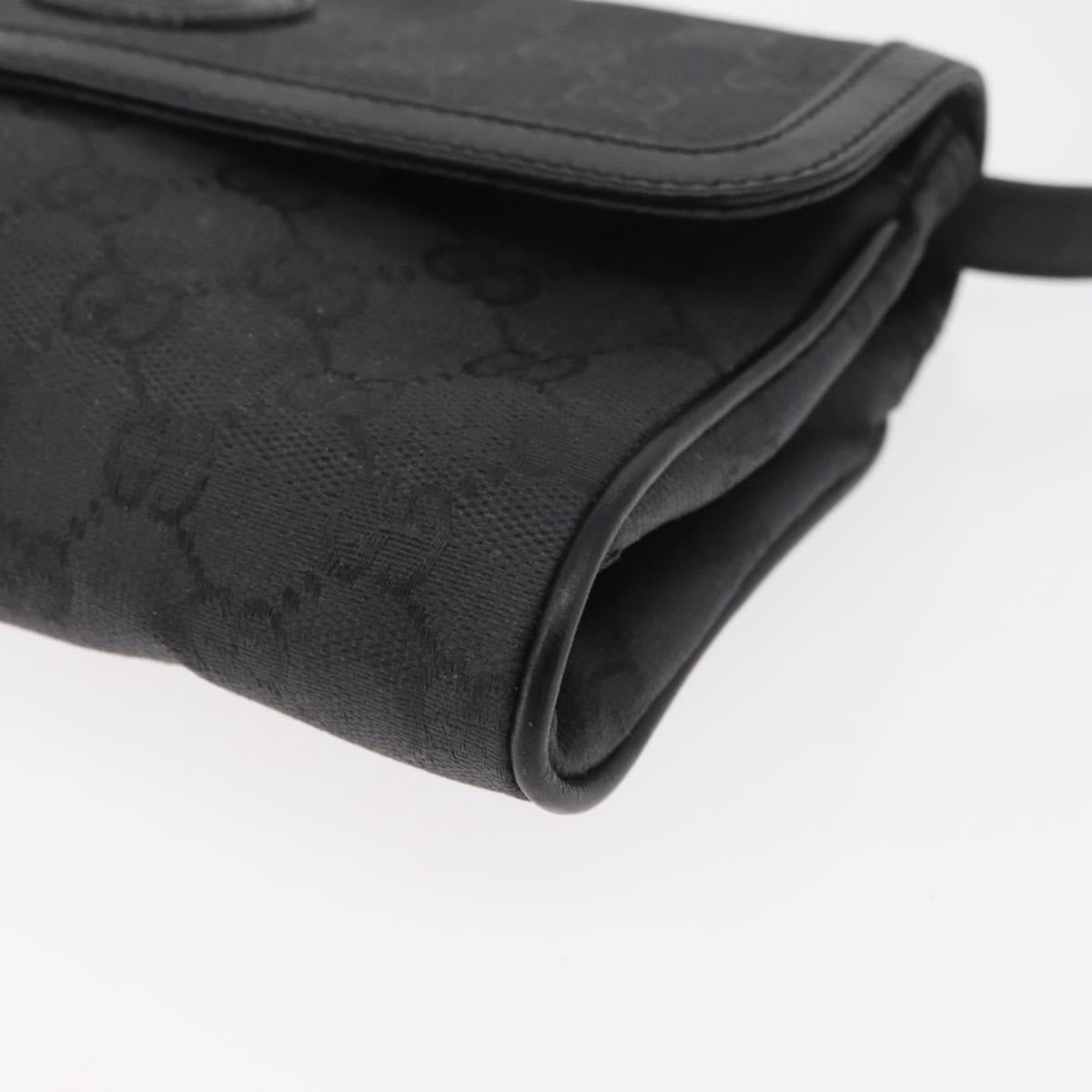 GUCCI GG Canvas Shoulder Bag Black Gold 004 904 0198 Auth 177480