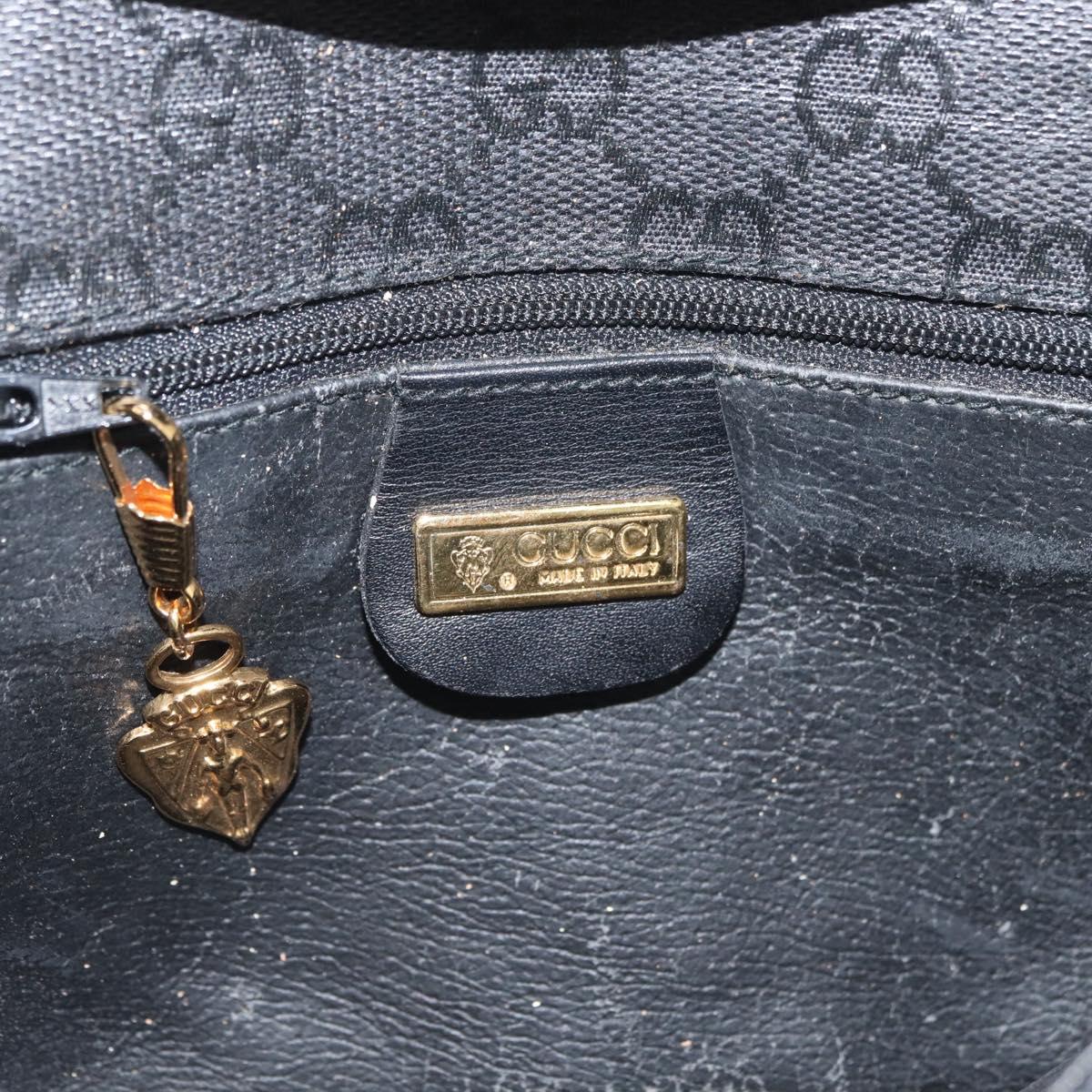 GUCCI GG Canvas Shoulder Bag Black Gold 004 904 0198 Auth 177480