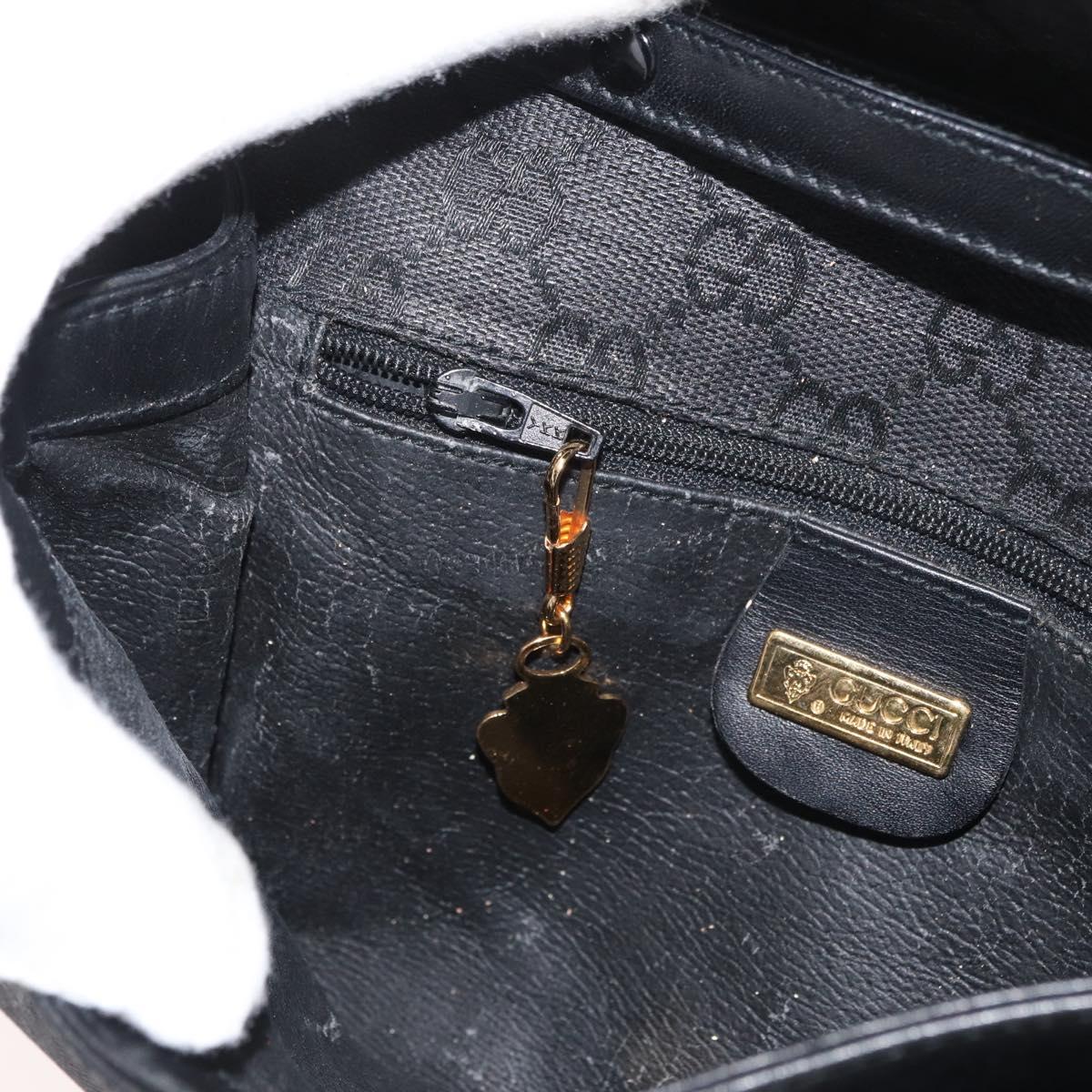 GUCCI GG Canvas Shoulder Bag Black Gold 004 904 0198 Auth 177480