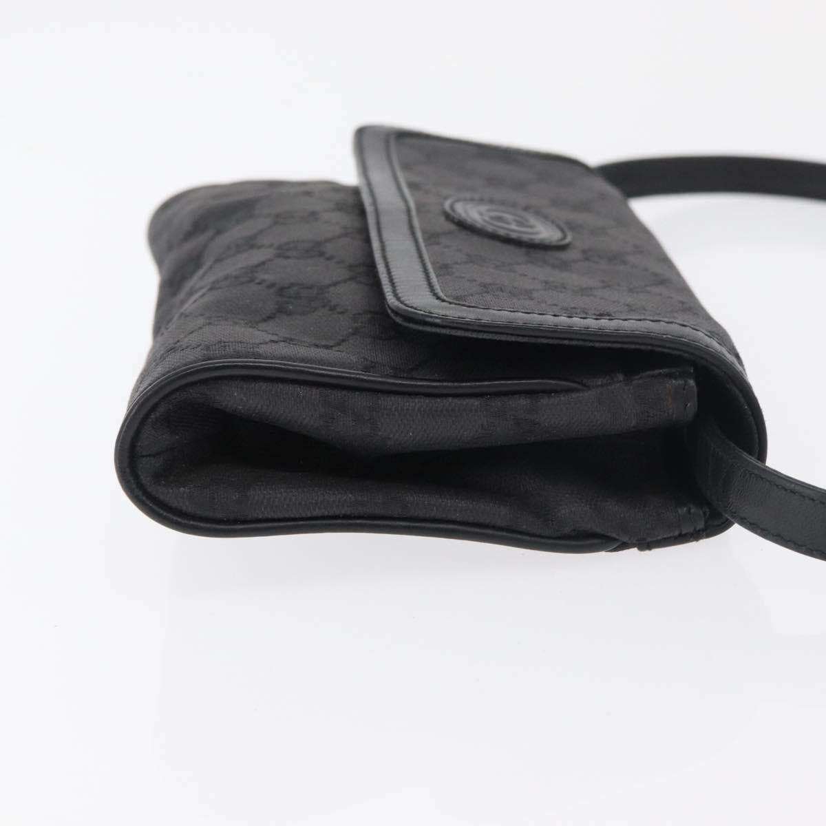 GUCCI GG Canvas Shoulder Bag Black Gold 004 904 0198 Auth 177480