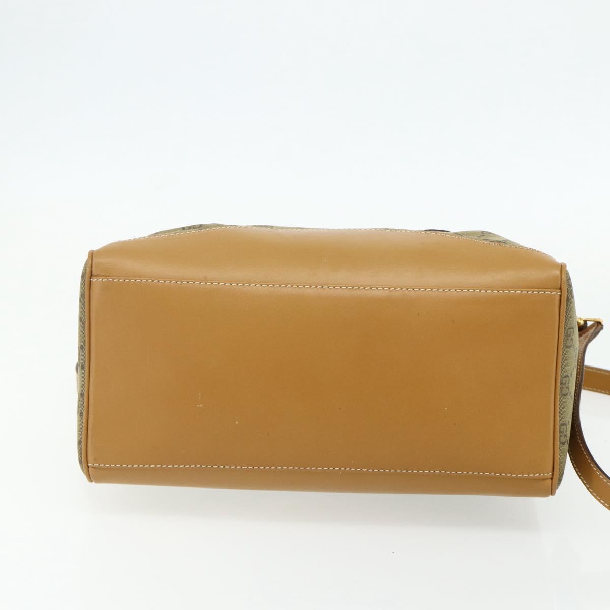 GUCCI GG Canvas Hand Bag 2way Beige Gold 000 2854 0281 Auth 177485