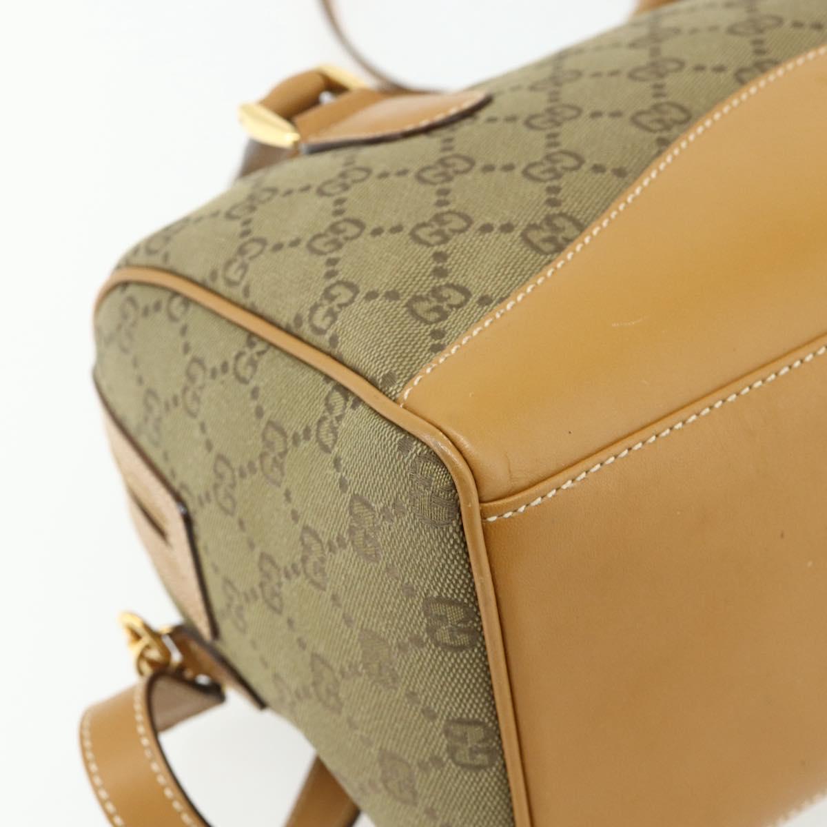 GUCCI GG Canvas Hand Bag 2way Beige Gold 000 2854 0281 Auth 177485