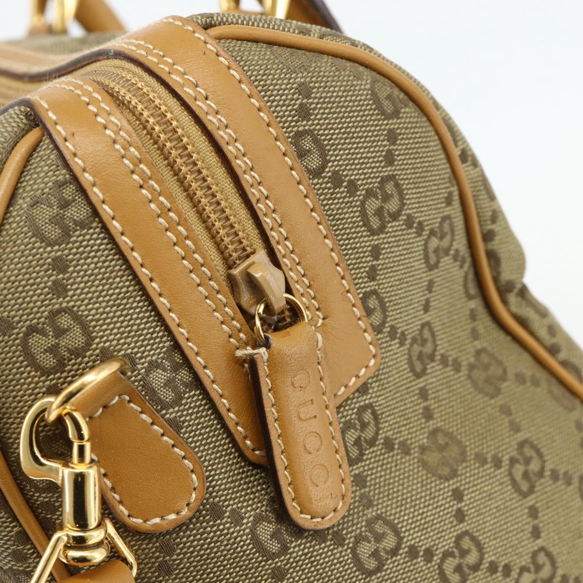 GUCCI GG Canvas Hand Bag 2way Beige Gold 000 2854 0281 Auth 177485