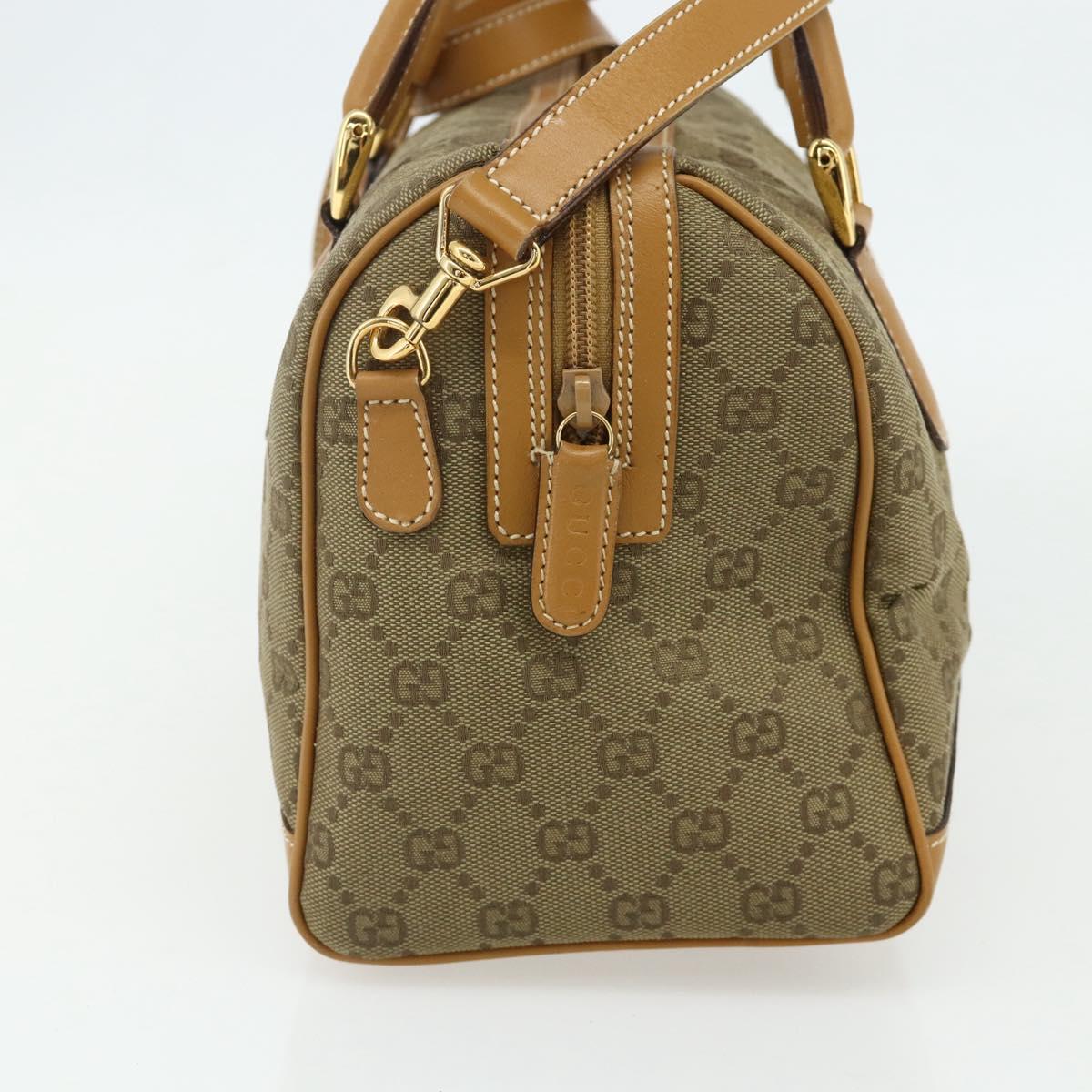 GUCCI GG Canvas Hand Bag 2way Beige Gold 000 2854 0281 Auth 177485