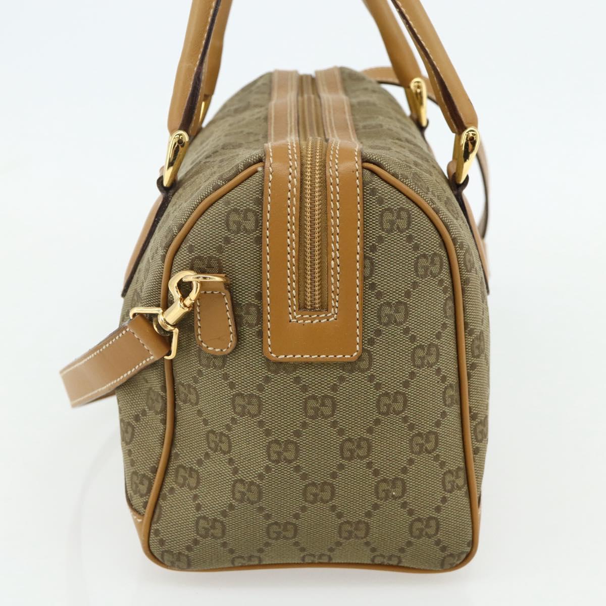GUCCI GG Canvas Hand Bag 2way Beige Gold 000 2854 0281 Auth 177485