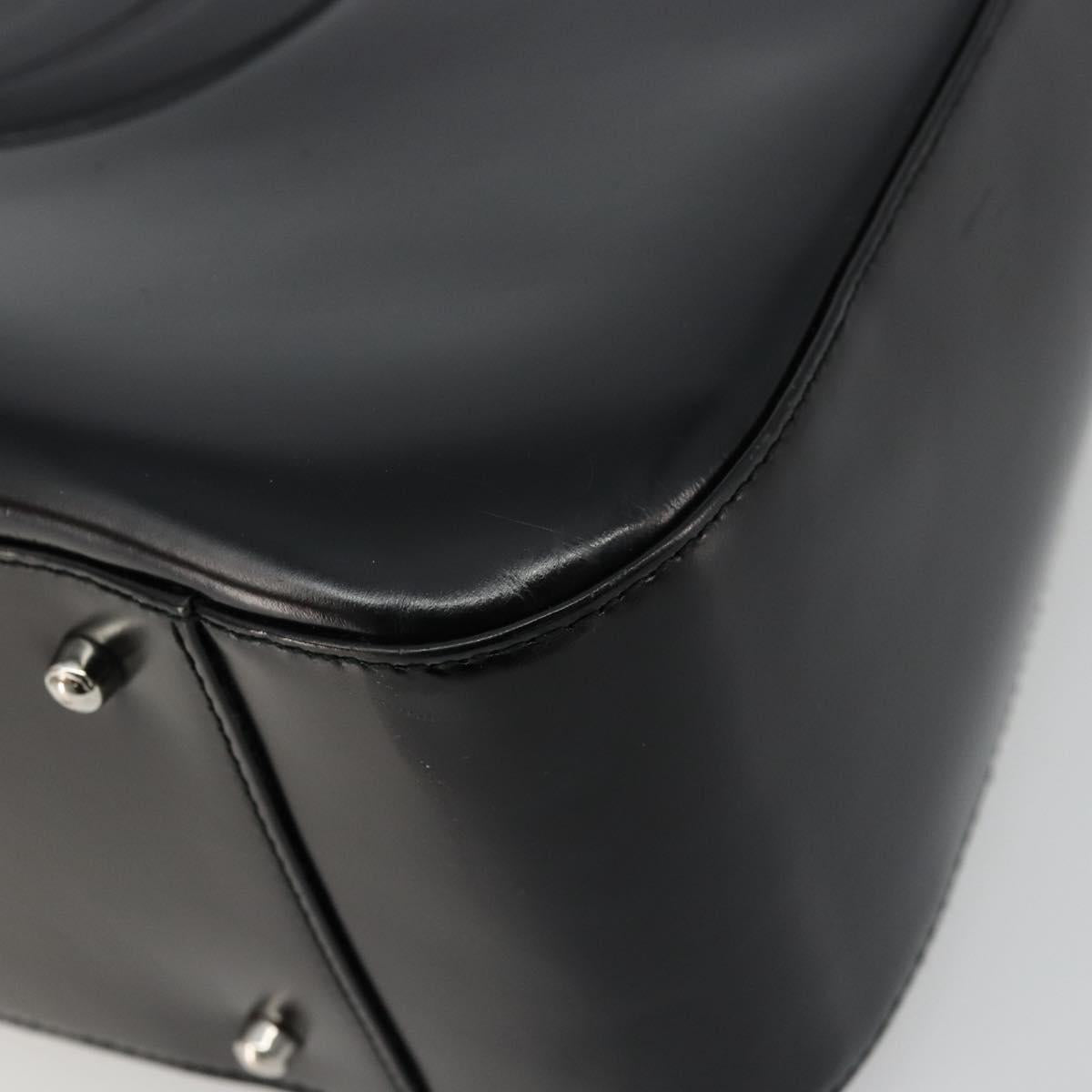 GUCCI Hand Bag Patent leather Black Silver 000 2058 0504 5 Auth 177486