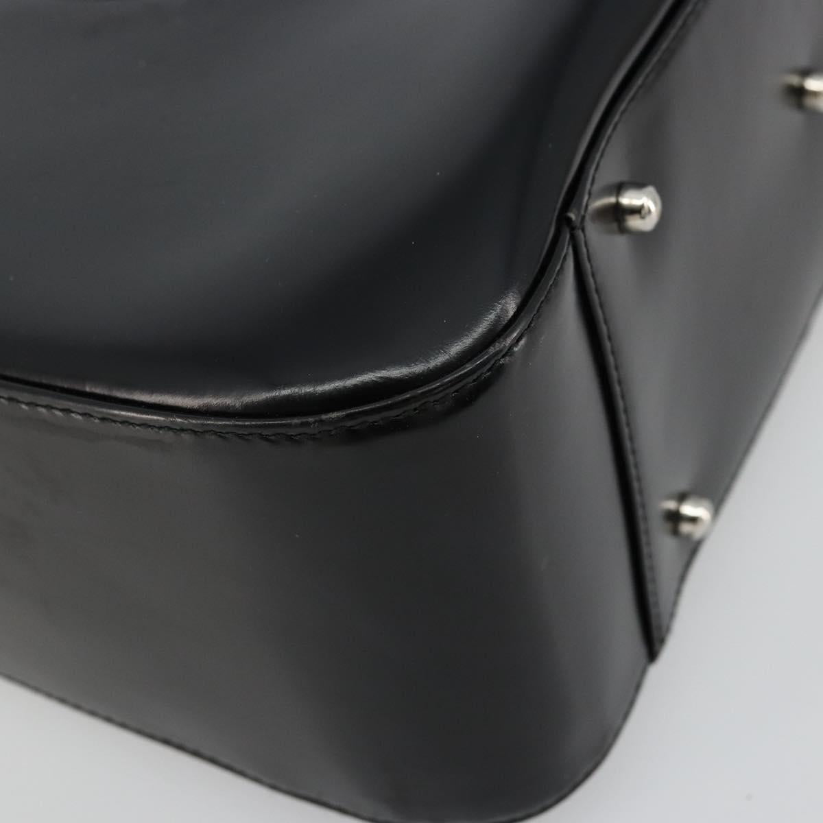 GUCCI Hand Bag Patent leather Black Silver 000 2058 0504 5 Auth 177486