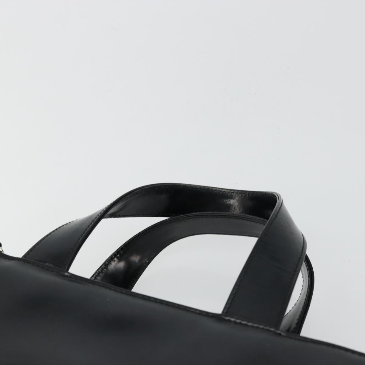 GUCCI Hand Bag Patent leather Black Silver 000 2058 0504 5 Auth 177486