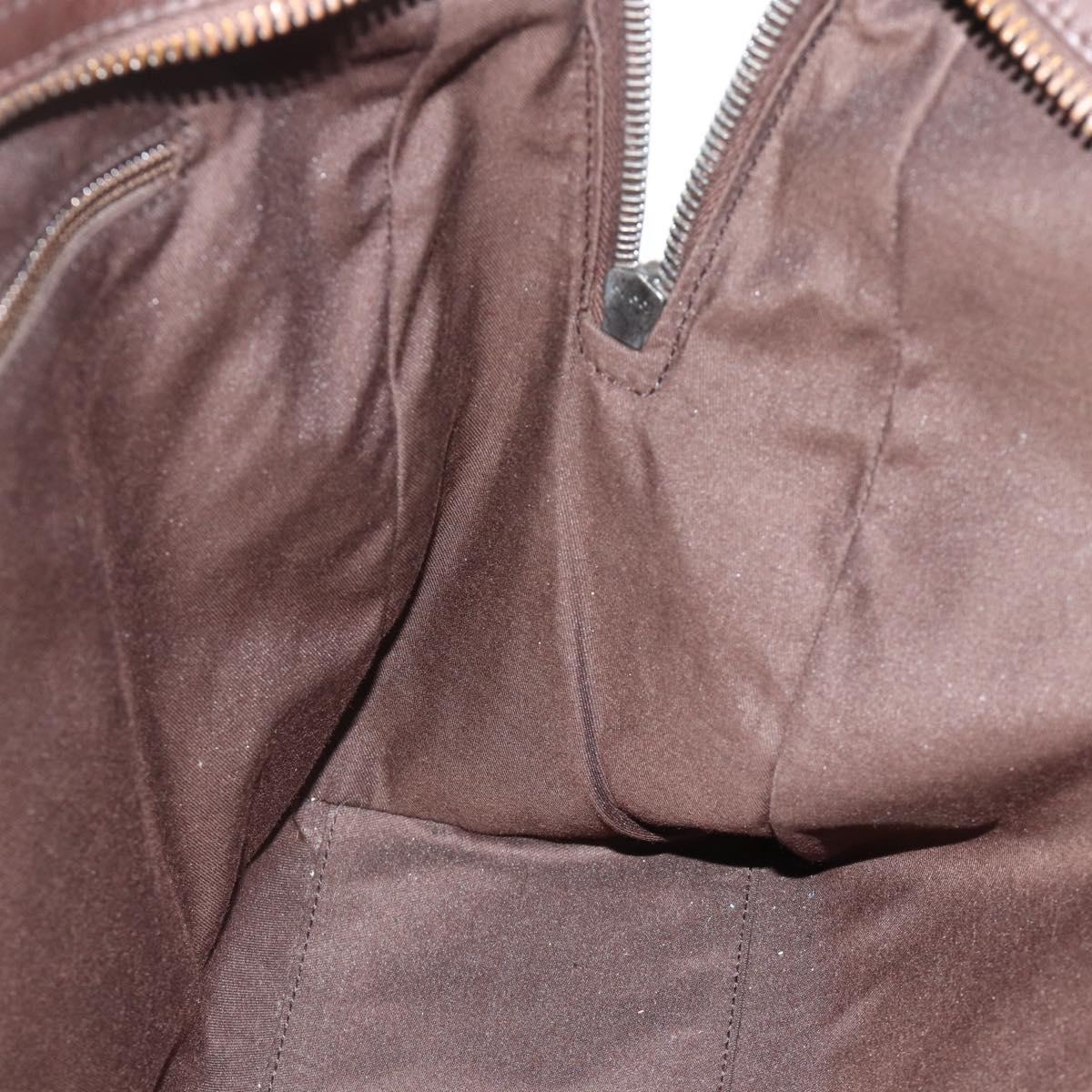 GUCCI GG Canvas Guccissima Hand Bag Leather Brown Silver 145845 Auth 177487A