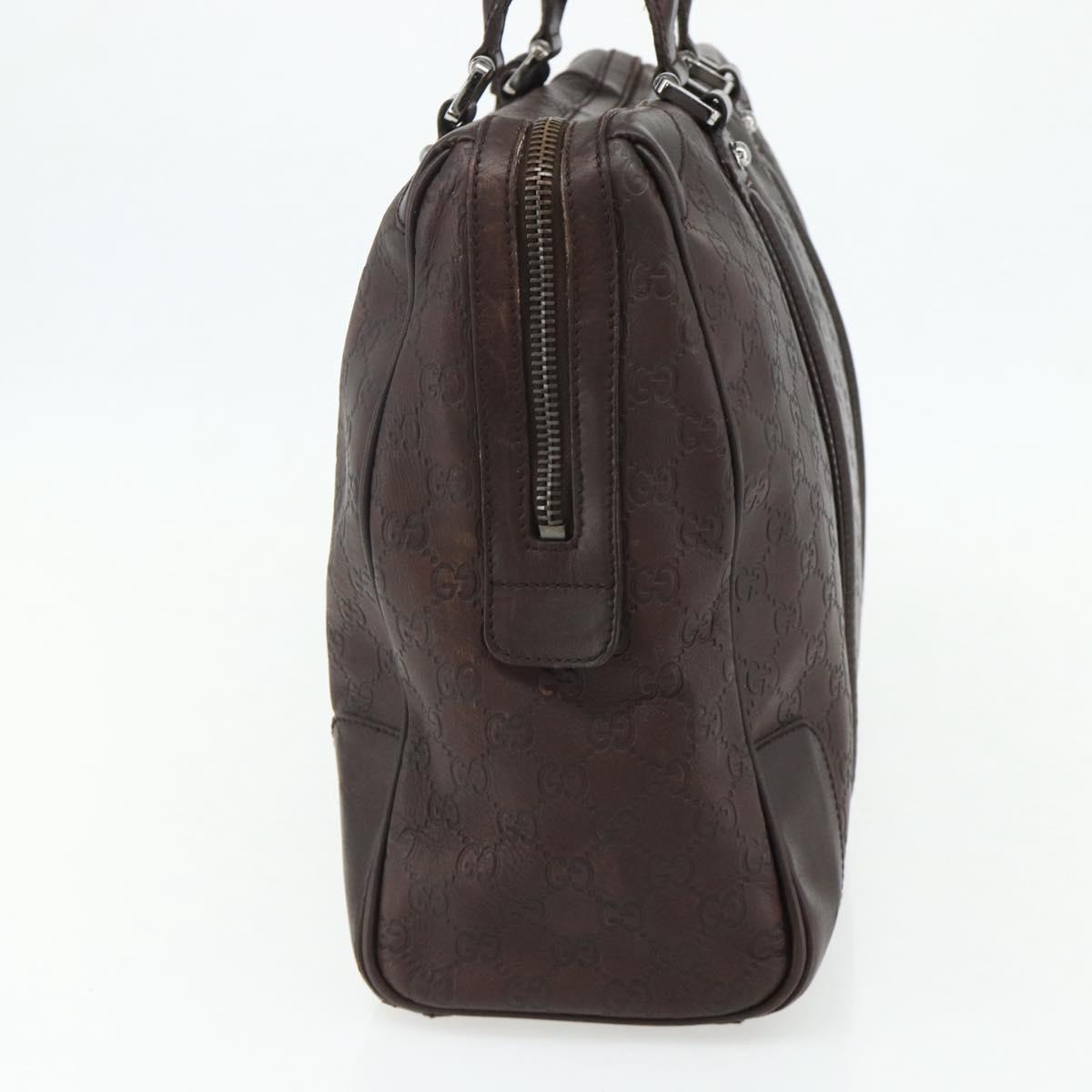 GUCCI GG Canvas Guccissima Hand Bag Leather Brown Silver 145845 Auth 177487A