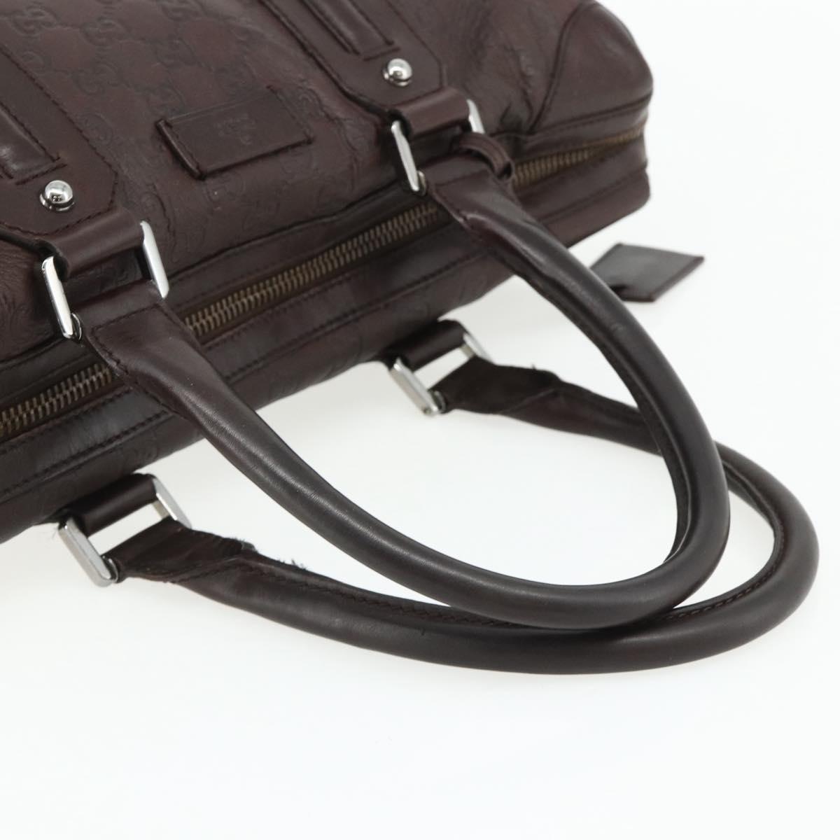 GUCCI GG Canvas Guccissima Hand Bag Leather Brown Silver 145845 Auth 177487A
