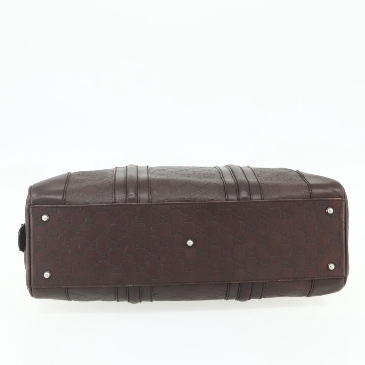 GUCCI GG Canvas Guccissima Hand Bag Leather Brown Silver 145845 Auth 177487A