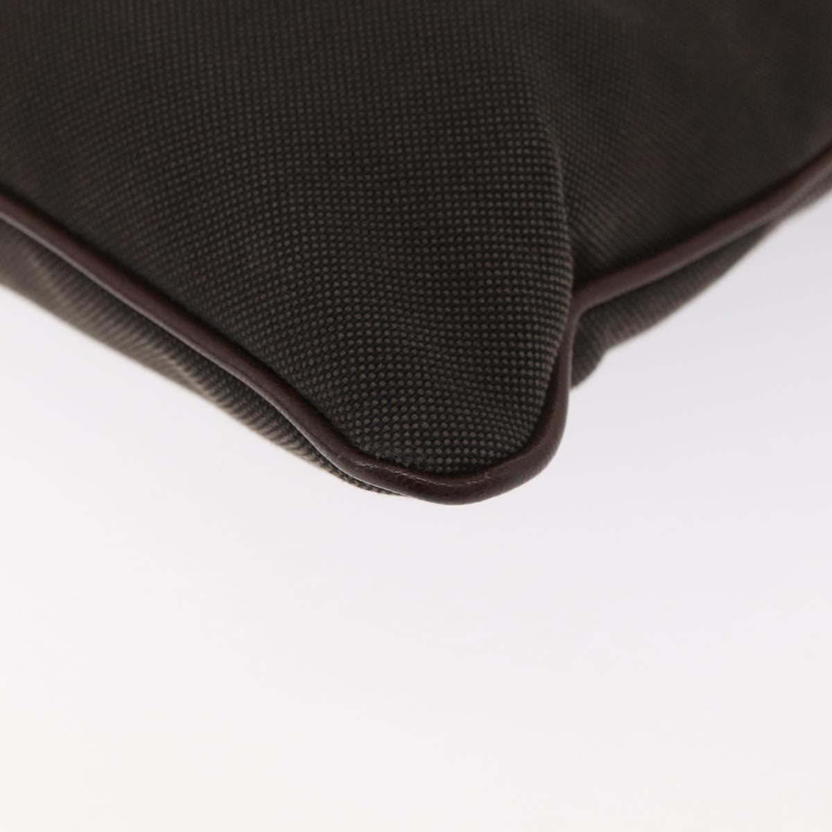 PRADA Shoulder Bag Canvas Brown Gold Auth 177488A