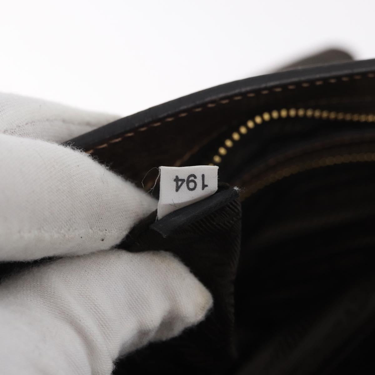 PRADA Shoulder Bag Canvas Brown Gold Auth 177488A