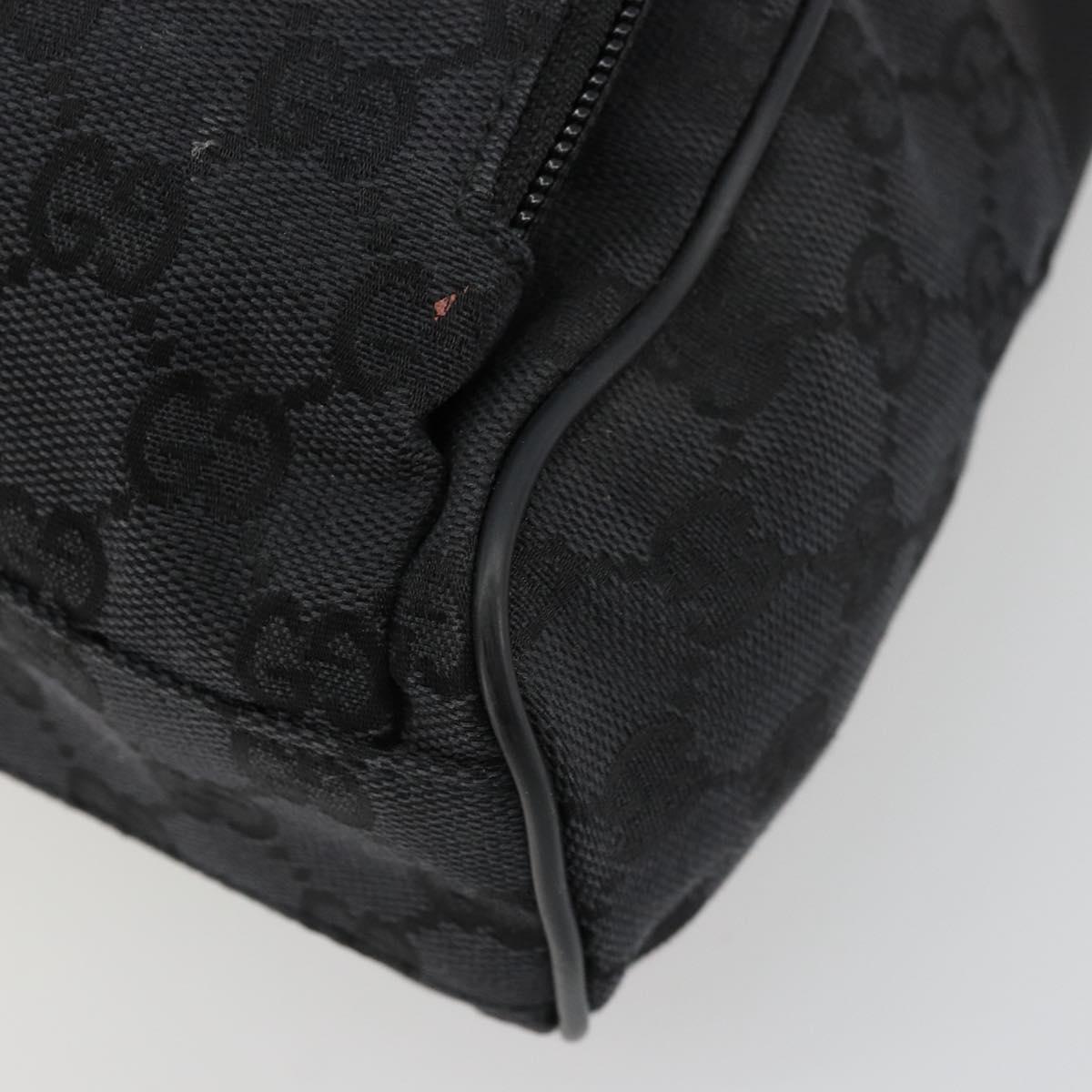 GUCCI GG Canvas Backpack Black Silver 019 0352 Auth 177495A