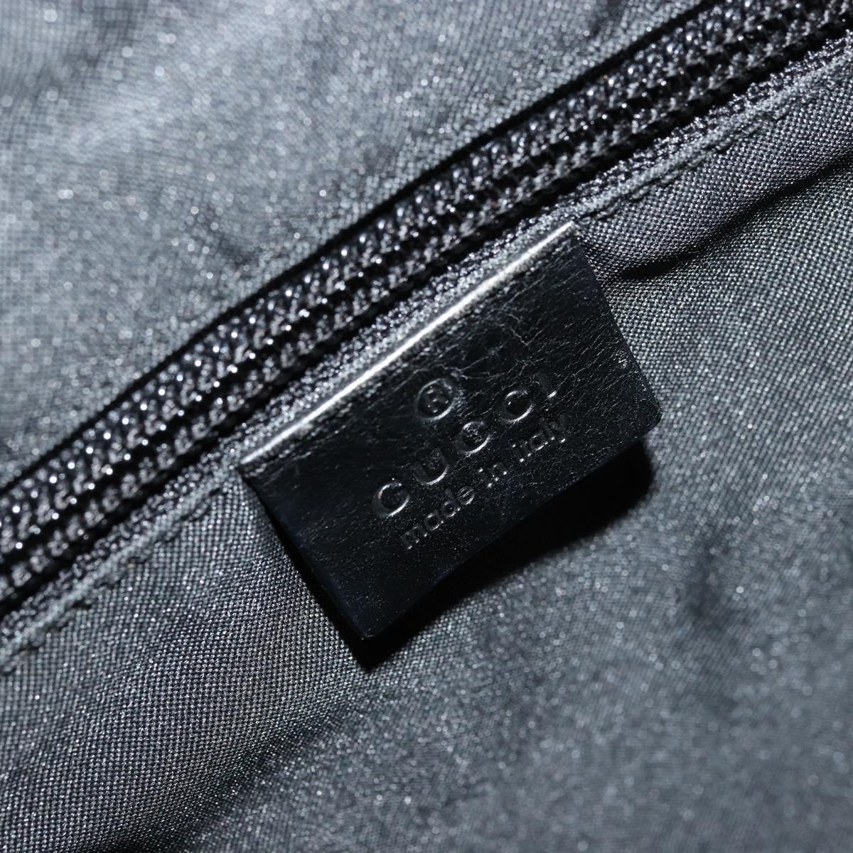 GUCCI GG Canvas Backpack Black Silver 019 0352 Auth 177495A