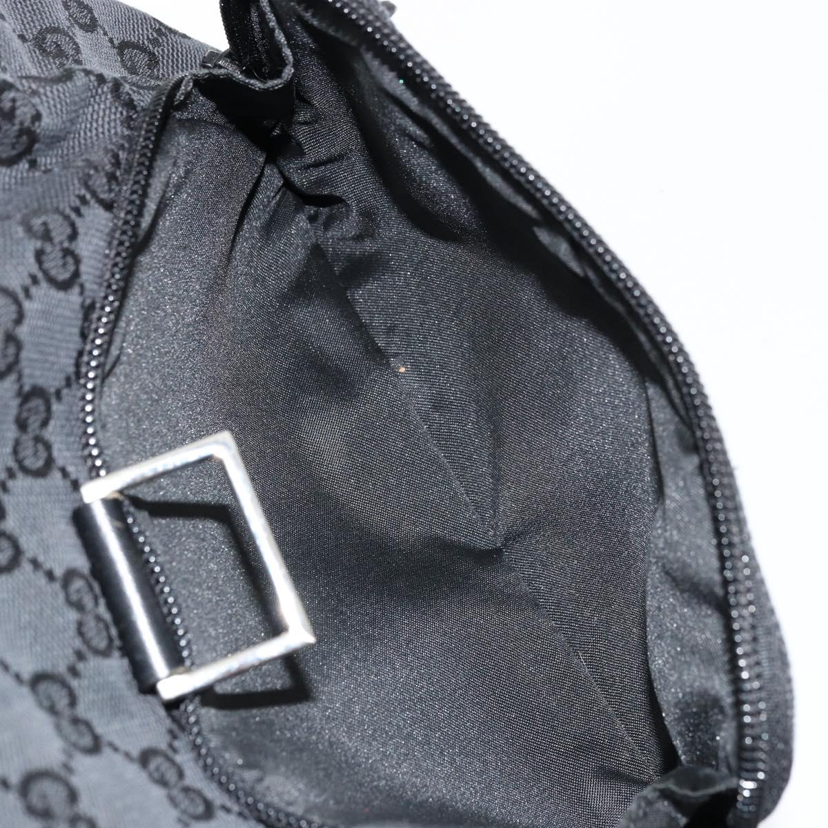 GUCCI GG Canvas Backpack Black Silver 019 0352 Auth 177495A