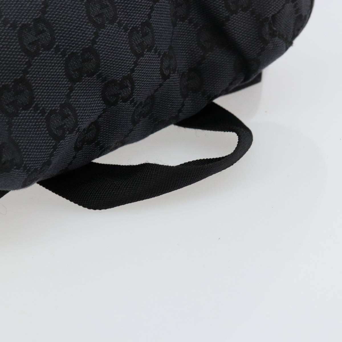 GUCCI GG Canvas Backpack Black Silver 019 0352 Auth 177495A