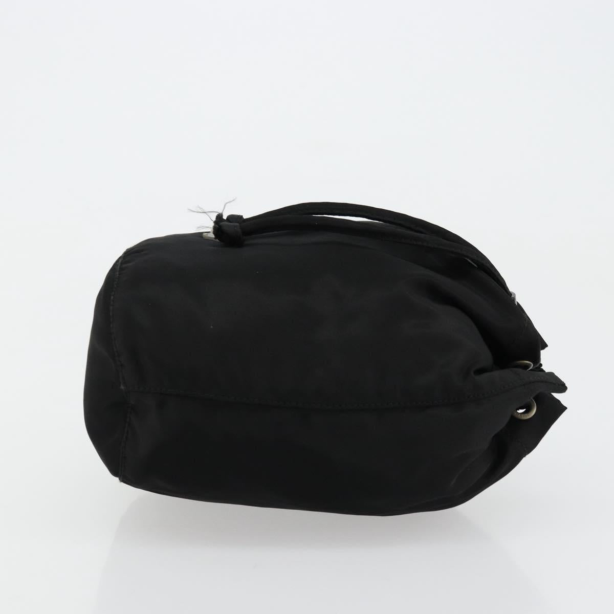 PRADA Purse Pouch Nylon Black Silver Auth 177497A