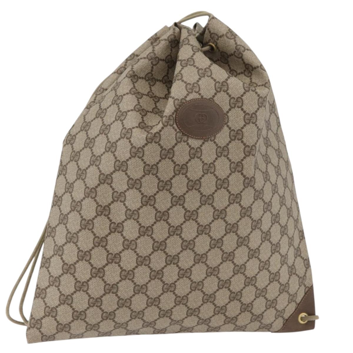GUCCI GG Supreme purse Shoulder Bag PVC Beige Gold 97 19 302 Auth 177502