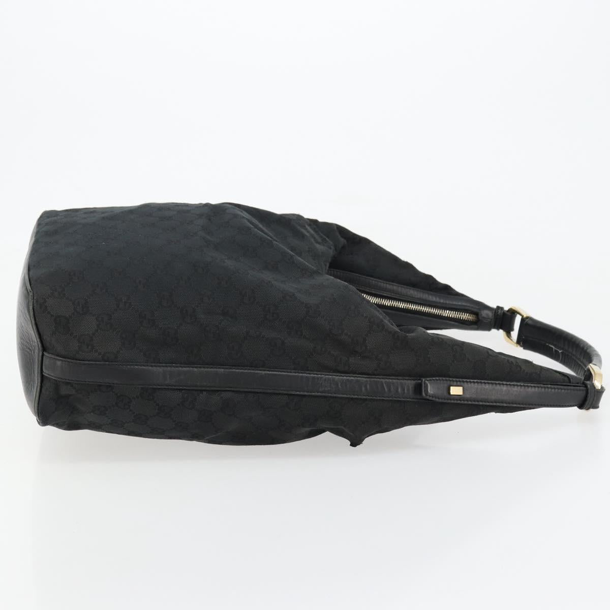 GUCCI GG Canvas Shoulder Bag Black Silver 001 4287 Auth 177507