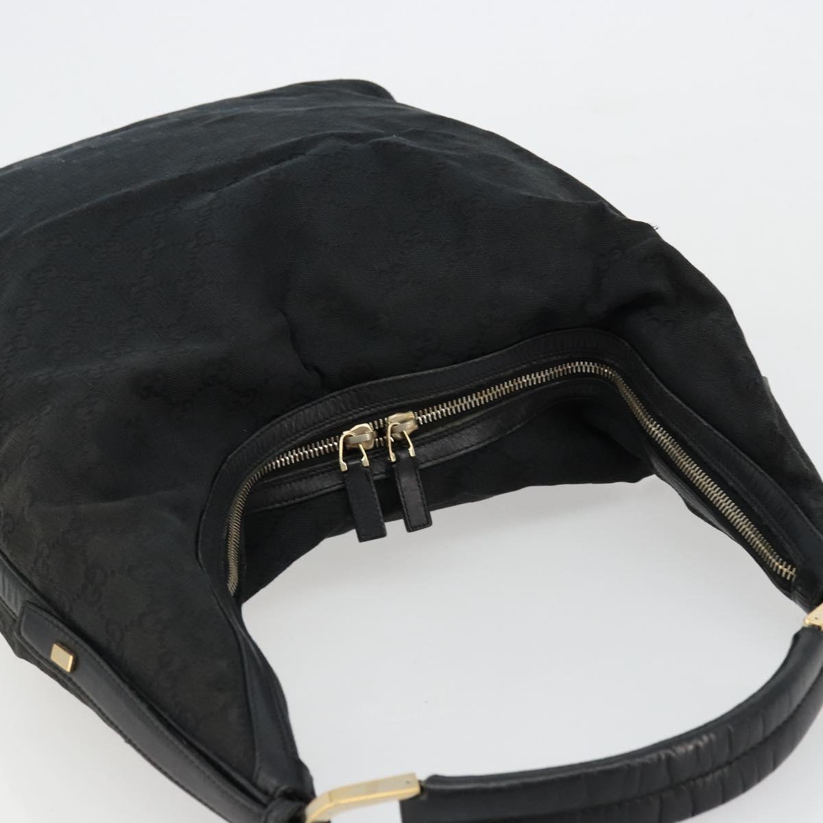 GUCCI GG Canvas Shoulder Bag Black Silver 001 4287 Auth 177507