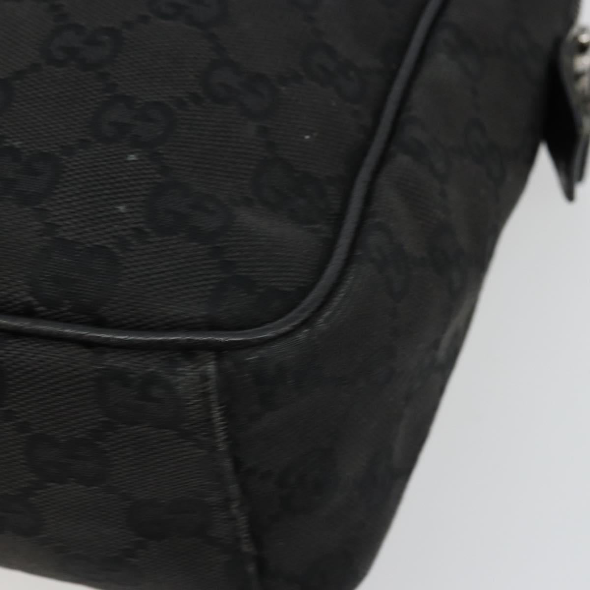 GUCCI GG Canvas Shoulder Bag Black Silver 122759 Auth 177508