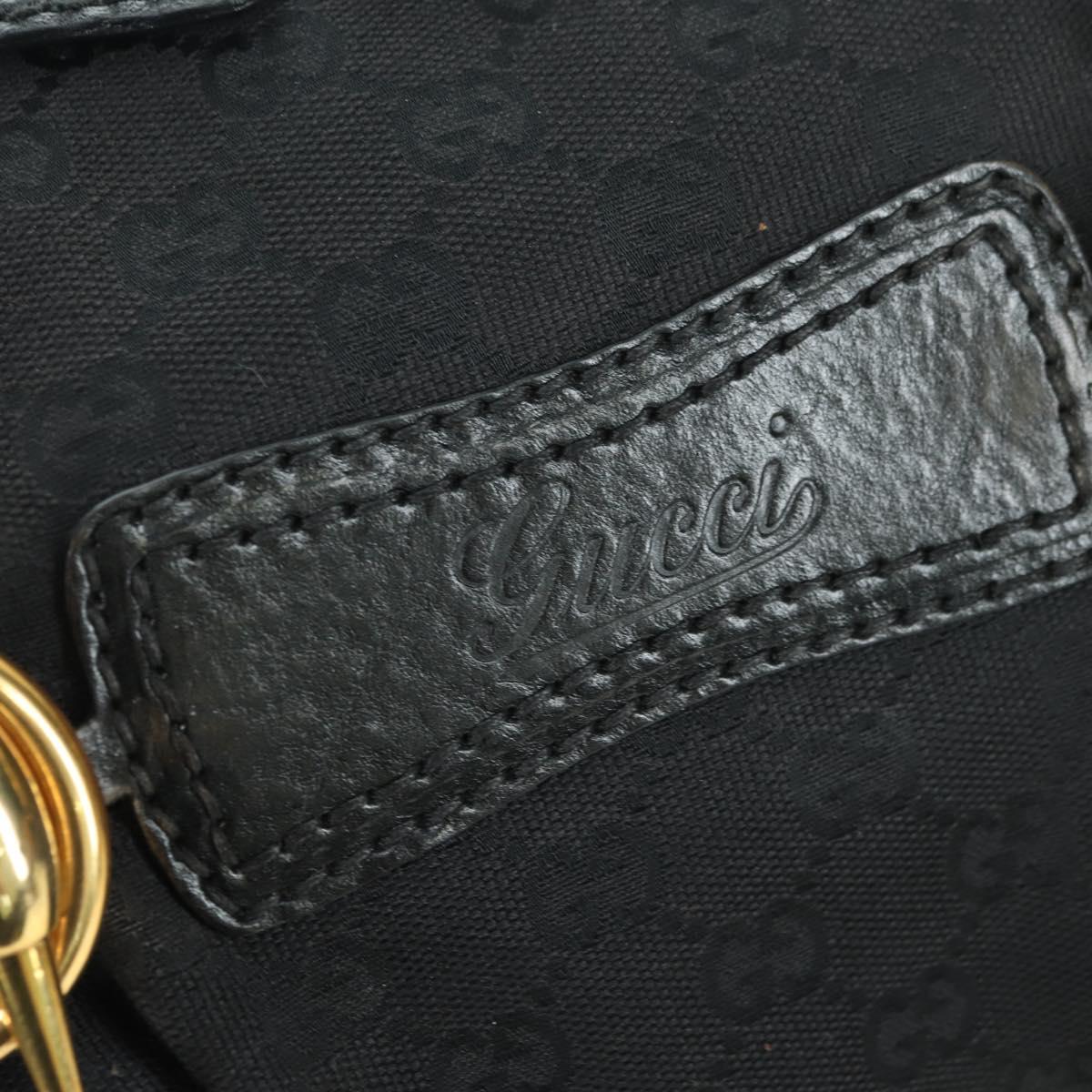 GUCCI GG Canvas Hand Bag Black Gold 211967 Auth 177510V