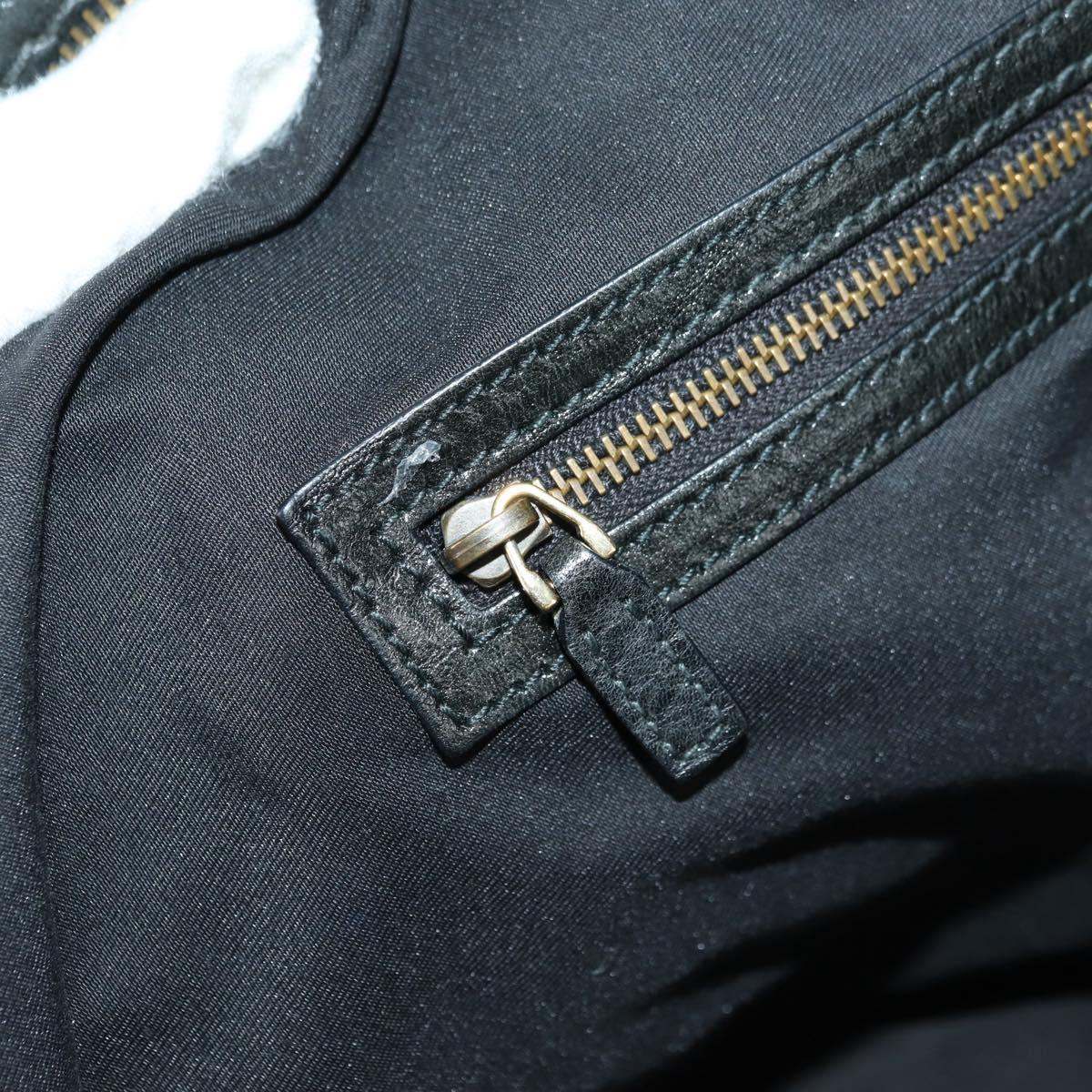 GUCCI GG Canvas Hand Bag Black Gold 211967 Auth 177510V
