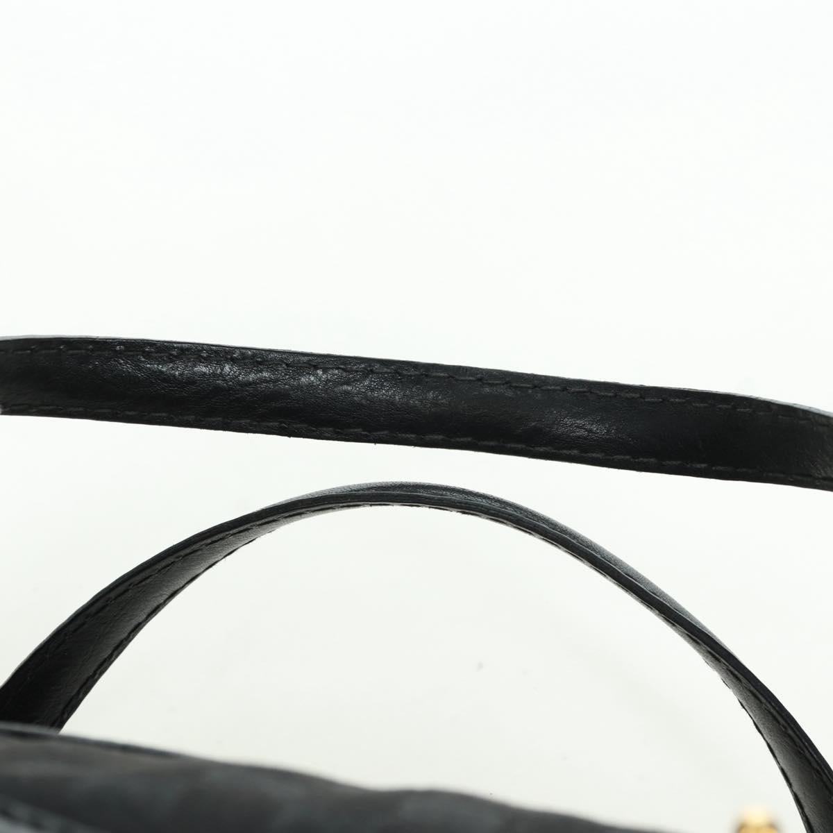 GUCCI GG Canvas Hand Bag Black Gold 211967 Auth 177510V