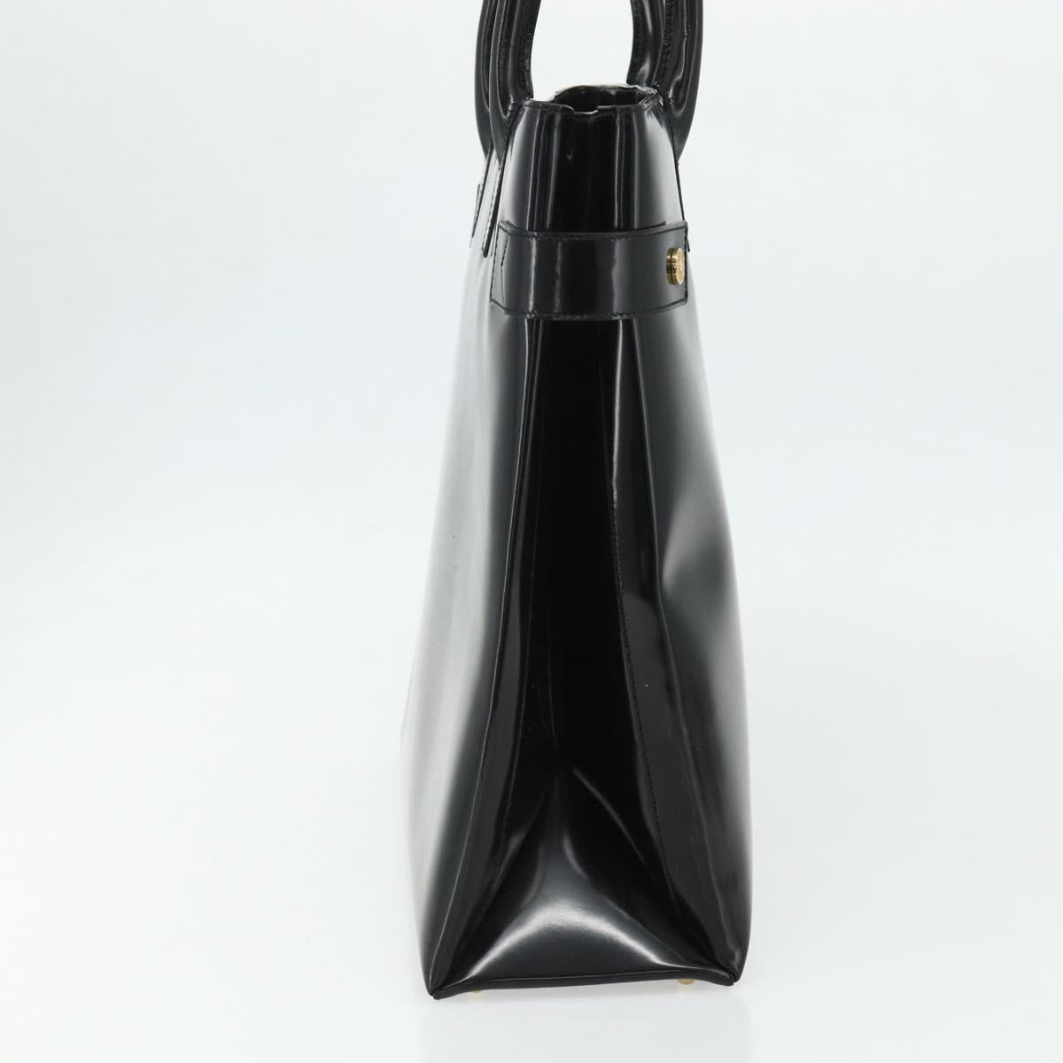 GUCCI Hand Bag Patent leather Black Gold 002 2265 0407 Auth 177511