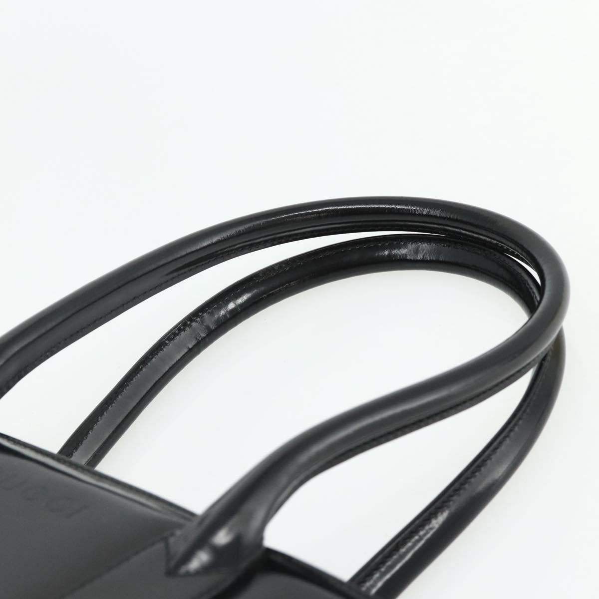 GUCCI Hand Bag Patent leather Black Gold 002 2265 0407 Auth 177511